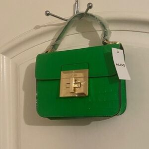 Aldo Vibrant Green Mini Bag with Gold Hardware